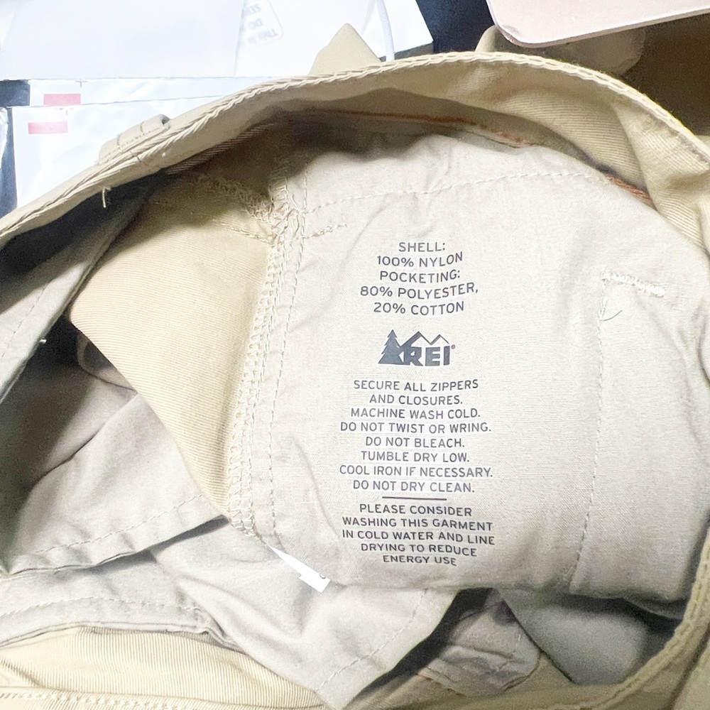 REI men’s burlap UPF 50 the adventure quick drying khaki tan shorts - Picture 13 of 14